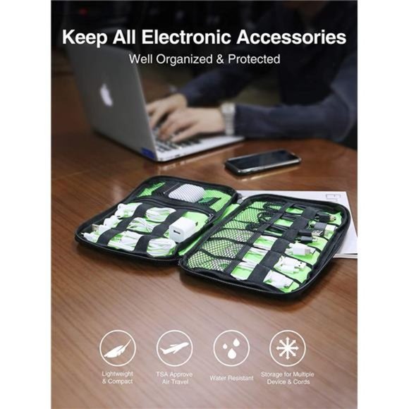 Electronics Organizer, Cord Organizer Travel,Portable Tech Bag,Travel Cable Case - Picture 2 of 6